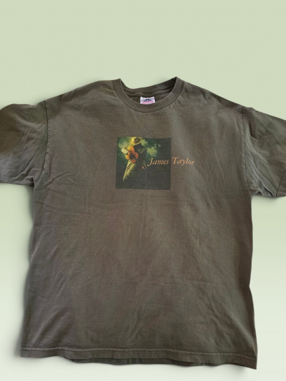 James Taylor Olive Green Graphic Tour T-Shirt. Vintage.  Mens XL